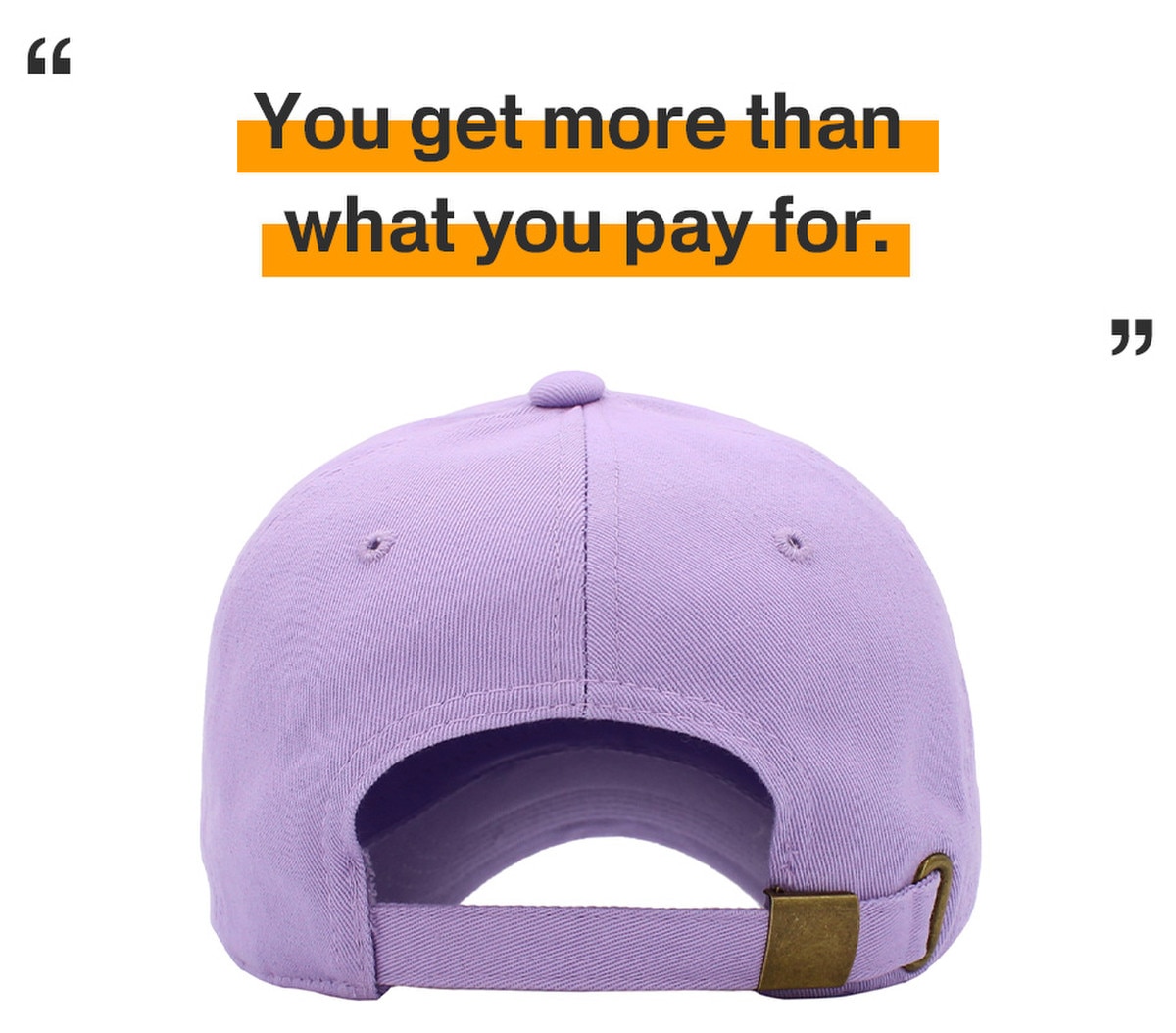 Lavender Low Profile Baseball Caps Back View